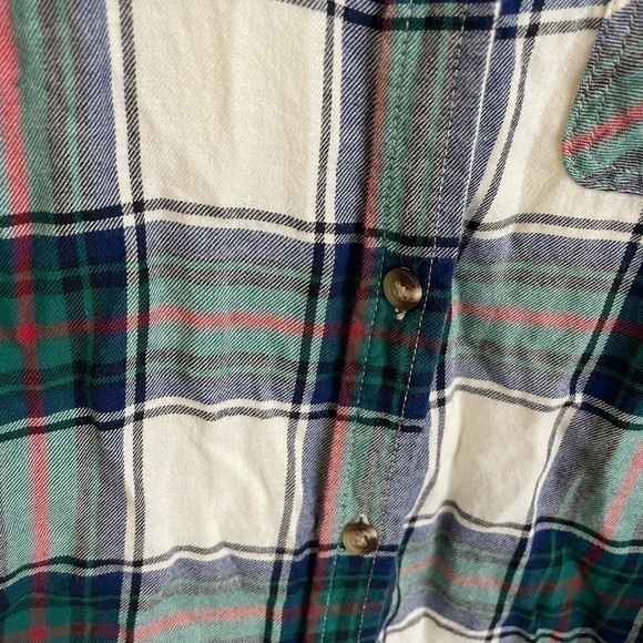 Vintage Women's American Eagle Boyfriend Fit Plaid Flannel Size Green‎ Small - Picture 6 of 7